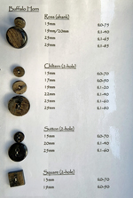 Buffalo horn buttons
